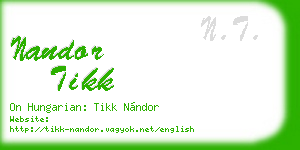 nandor tikk business card