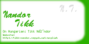 nandor tikk business card